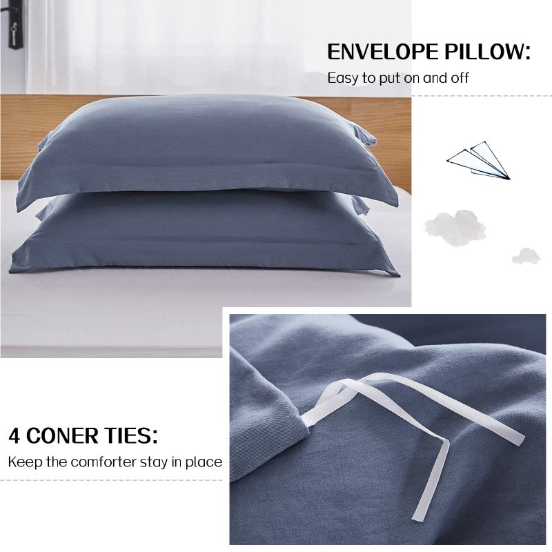 Dreaming Wapiti Duvet Cover King,Washed Microfiber King Size Duvet Cover Set,Solid Color - Soft and Breathable with Zipper Closure & Corner Ties (White, King) - Image 5